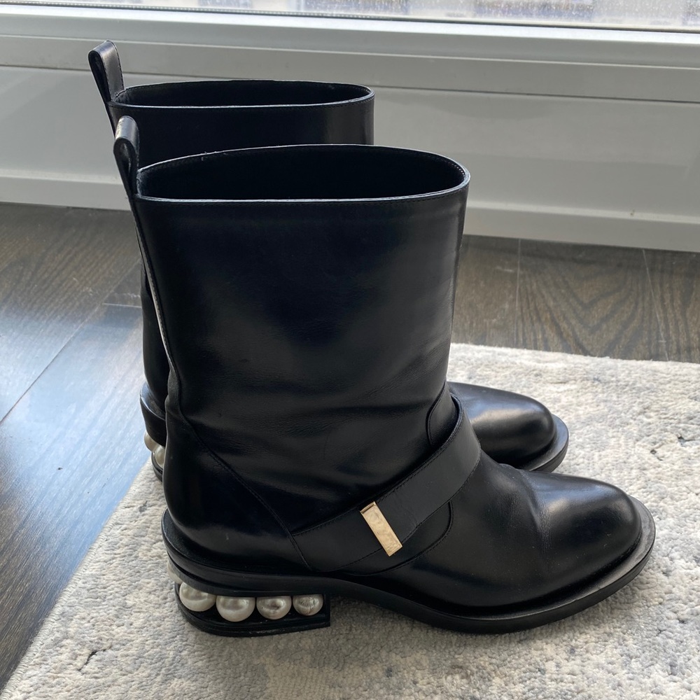 Black Nicholas Kirkwood Casati Biker Boot - Picture 9 of 9